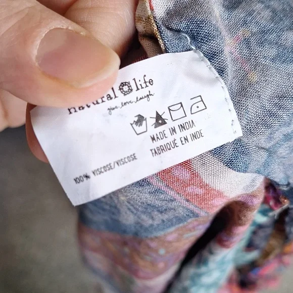 Natural Life Sierra Patchwork Print Duster Size L/XL Boho Multicolor Casual - Picture 11 of 11
